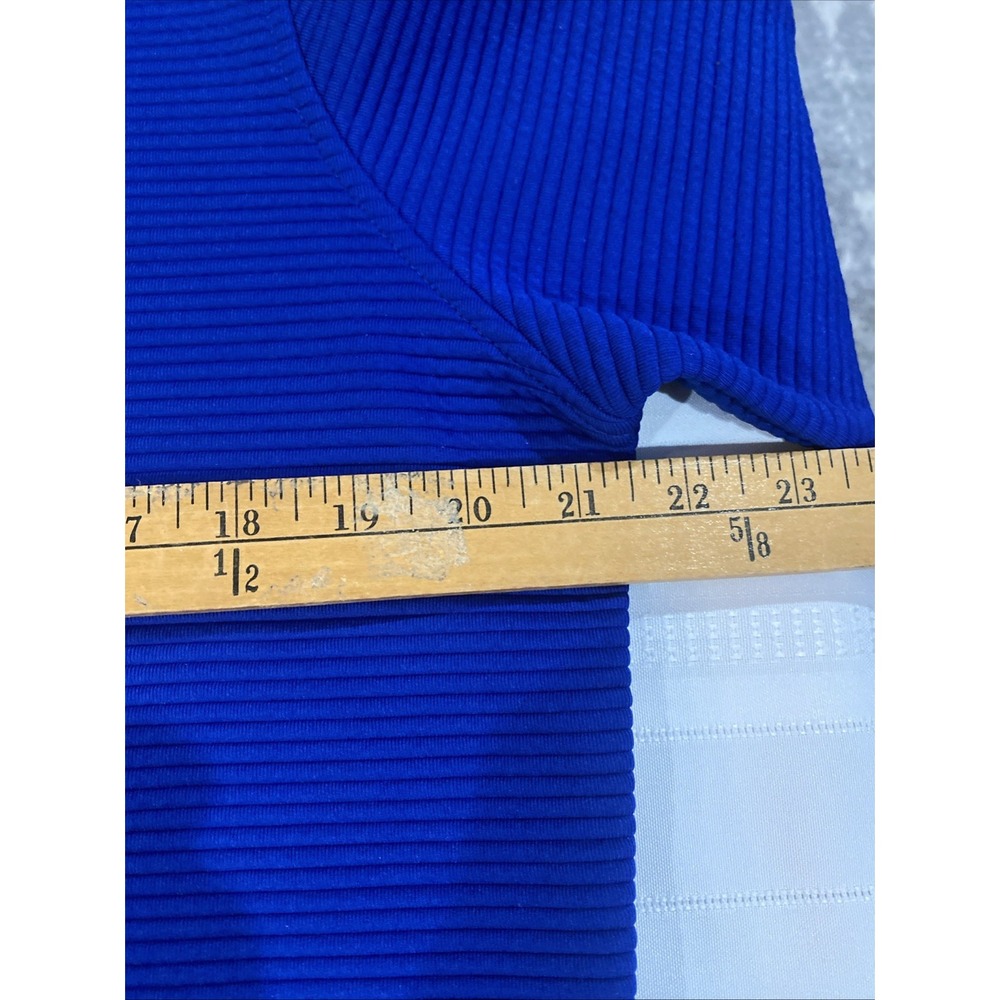 FootJoy Pullover Mens Medium Navy Blue FJ Ribbed Mid Layer 1/4 Zip Great Gift - Picture 4 of 5